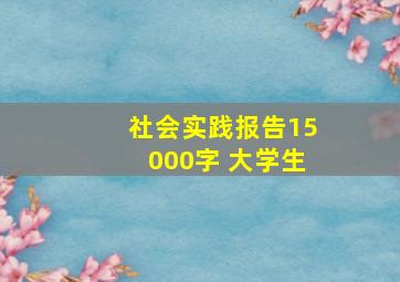 社会实践报告15000字 大学生